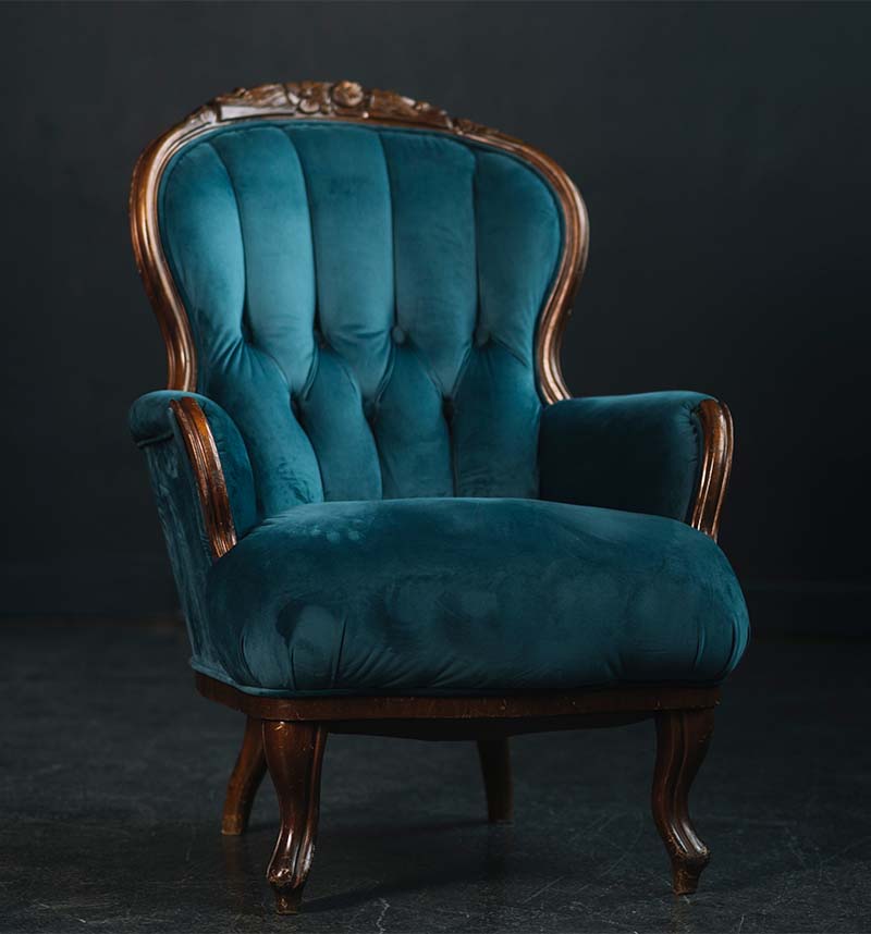 Vintage Royal Blue Antique Armchair