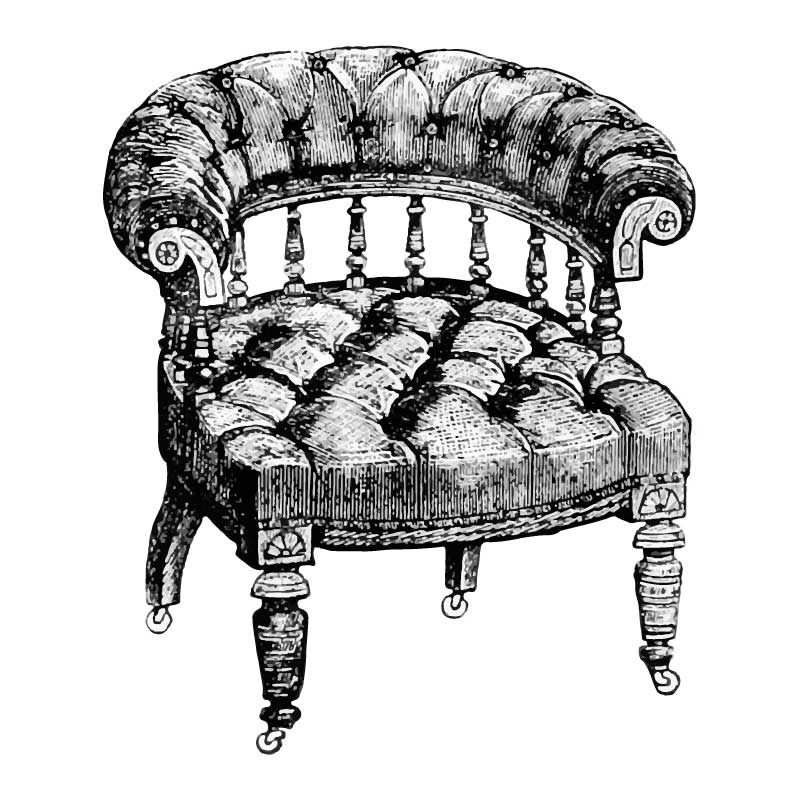 vintage armchair illustration repairs